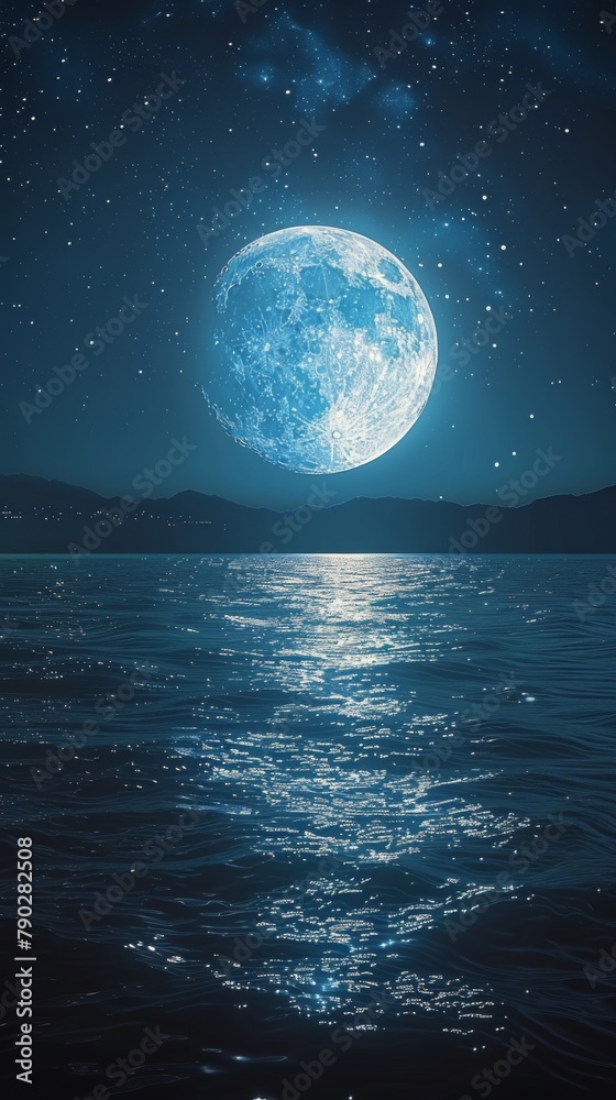 Blue Moon Reflecting on Water Blue Moon Reflecting on Water