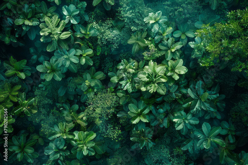 A close-up view of the Amazon rainforest, the green canopy sprawling like a life-giving quilt, vital photo