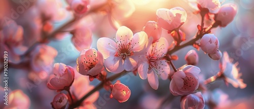 Close Up of Pink Flowers on a Tree
