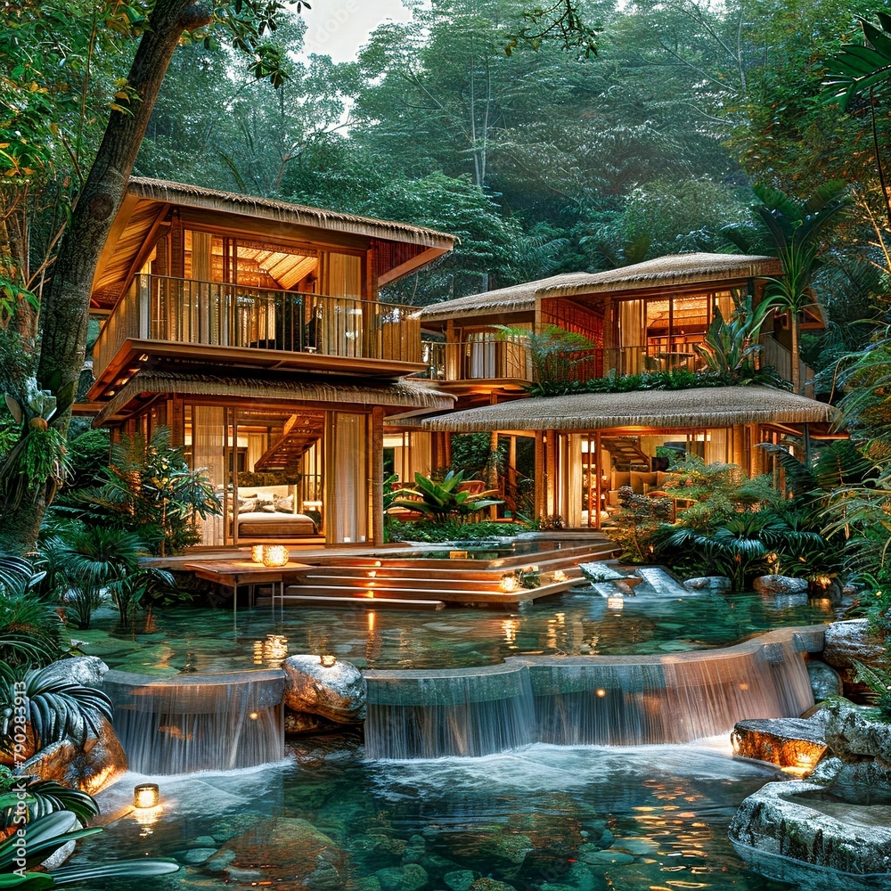 Jungle Escape: Eco-Friendly Bamboo Treehouses and Pavilions