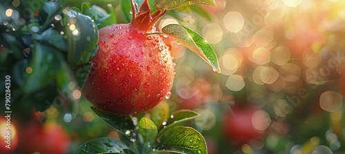 Close Up of a Strawberry on a Tree