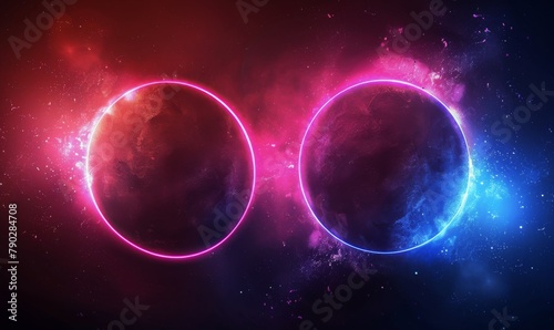 Colorful Abstract Background With Circles and Stars
