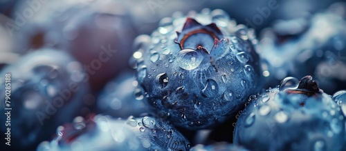 Blue Flowers With Water Droplets