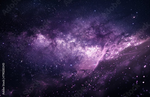 Purple and Black Background With Stars