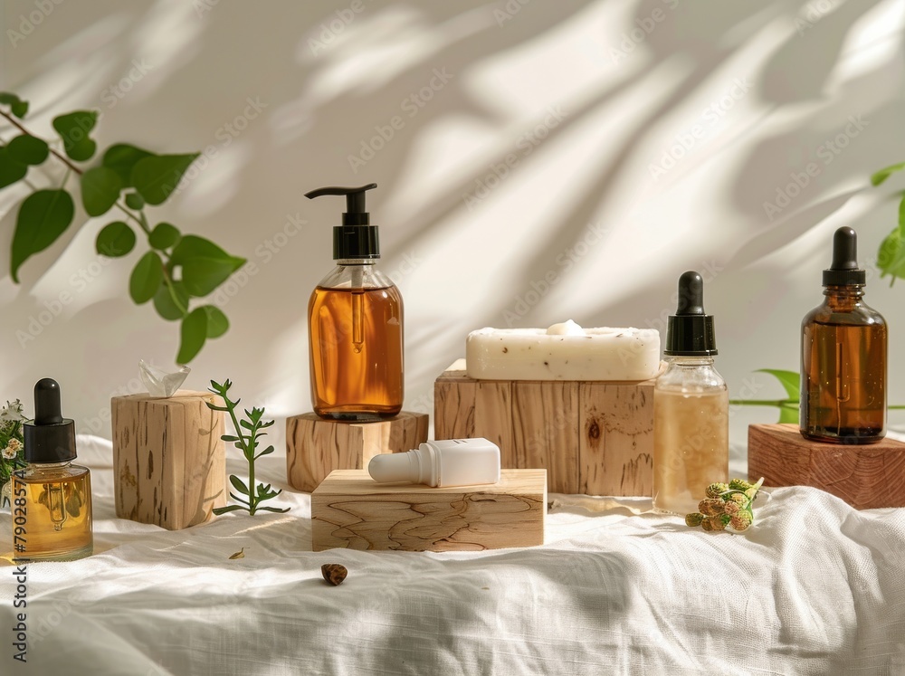Table Set With Various Soaps and Soap Dispensers Table Set With Various Soaps and Soap Dispensers