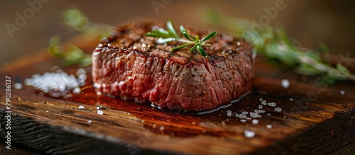 A Piece of Steak on a Wooden Cutting Board
