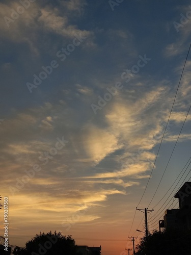 sunset over the city