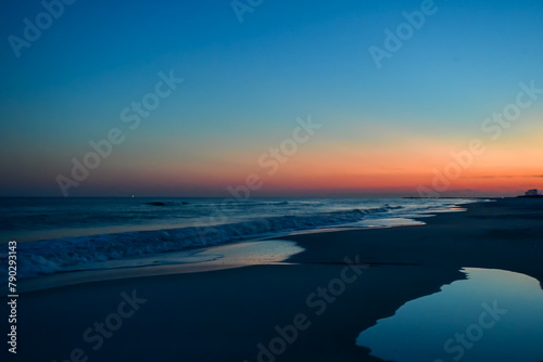 Moonrise  Sunset Walk on the Beach  Alabama Point  Orange Beach Alabama  Spring Break  End of March