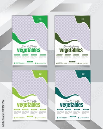 Healthy Vegetable menu flyer and food poster multipurpose design template