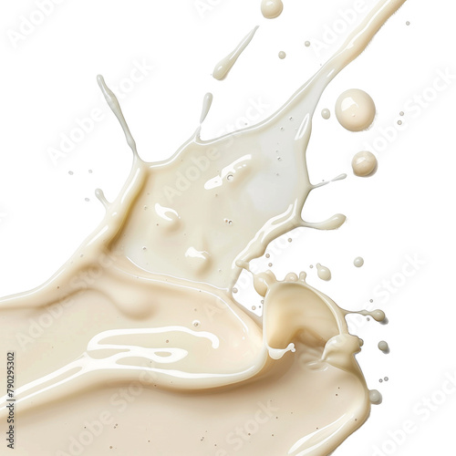 pouring milk splash isolated on transparent background. 3d rendering.