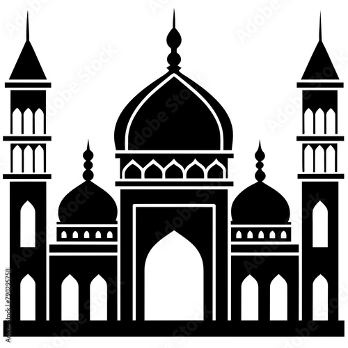 masjid or taj mahal vector illustration