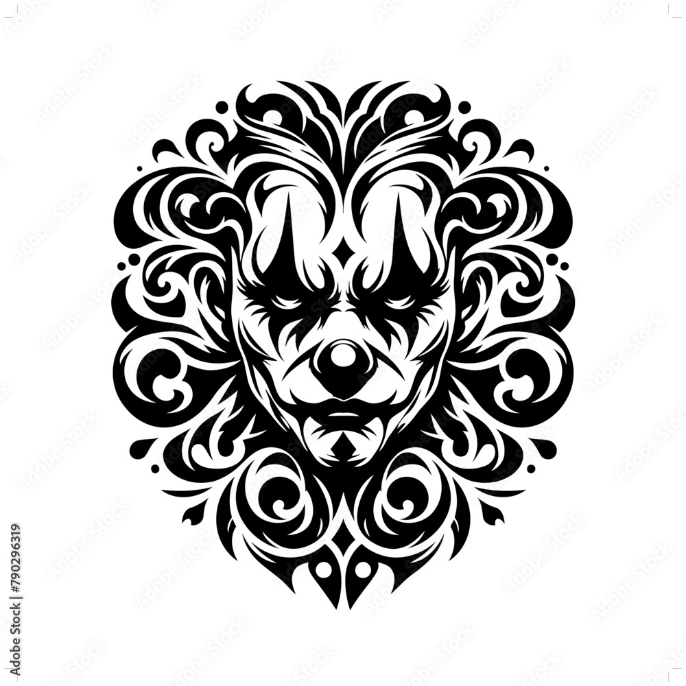 clown in modern tribal tattoo, abstract line art of people, minimalist contour. Vector clown in modern tribal tattoo, abstract line art of people, minimalist contour. Vector