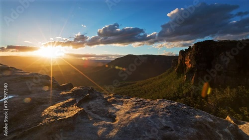 Narrowneck Sunset Timelapse Blue Mountains National Park Sydney Australia photo