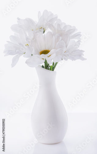 a bouquet of white daisies in a white vase © Oksana