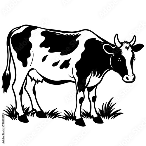 side-view-of-no-horn-dairy-cattle-eating-grass