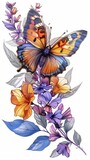 Animal Coloring Book: A beautiful butterfly resting on a floweR