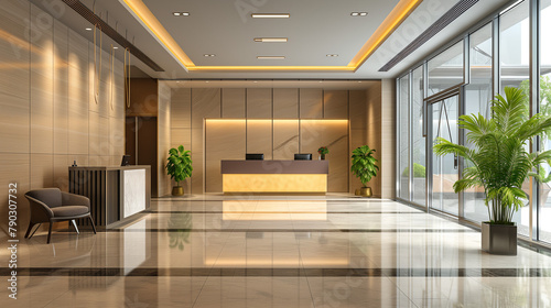Spacious Office Lobby flat style © Анастасия Птицова