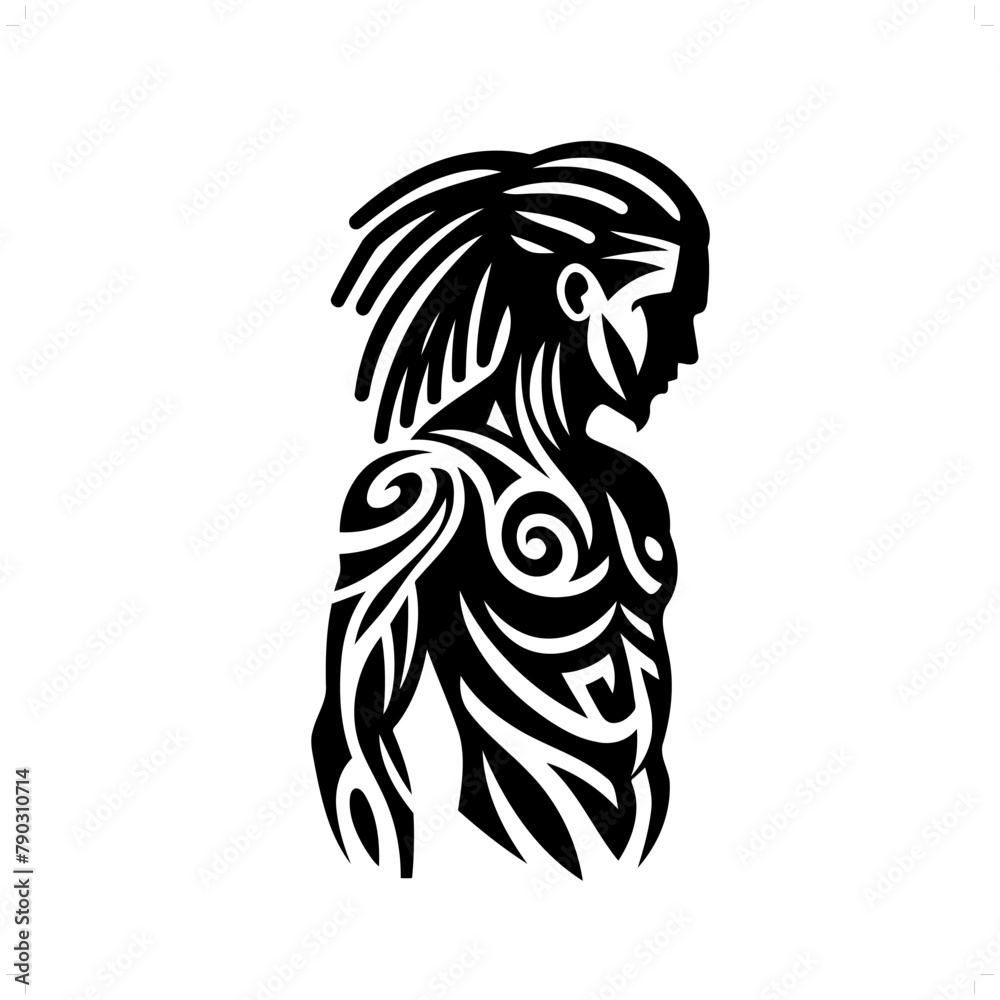 rasta; dreadlock in modern tribal tattoo, abstract line art of people, minimalist contour. Vector rasta; dreadlock in modern tribal tattoo, abstract line art of people, minimalist contour. Vector