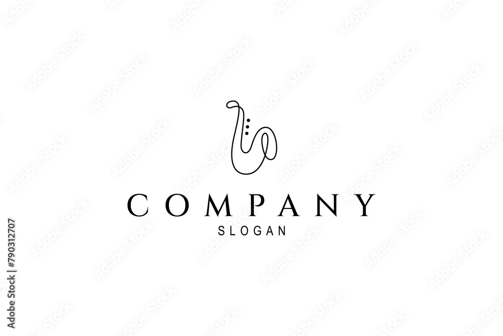 Saxophone linear minimalist logo concept Saxophone linear minimalist logo concept