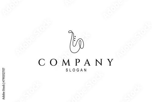 Saxophone linear minimalist logo concept
