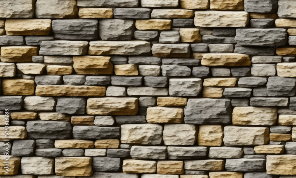 Stone wall. Abstract seamless pattern. AI generated.
