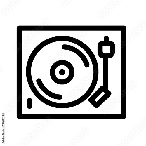 Vinyl record icon vector graphics element silhouette 
sign symbol illustration on a Transparent Background