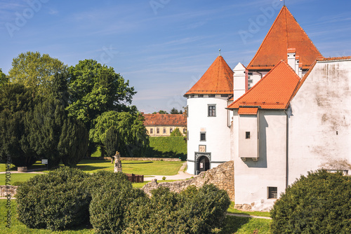 old castle, town Varazdin, Croatia, park, close up, medieval city photo