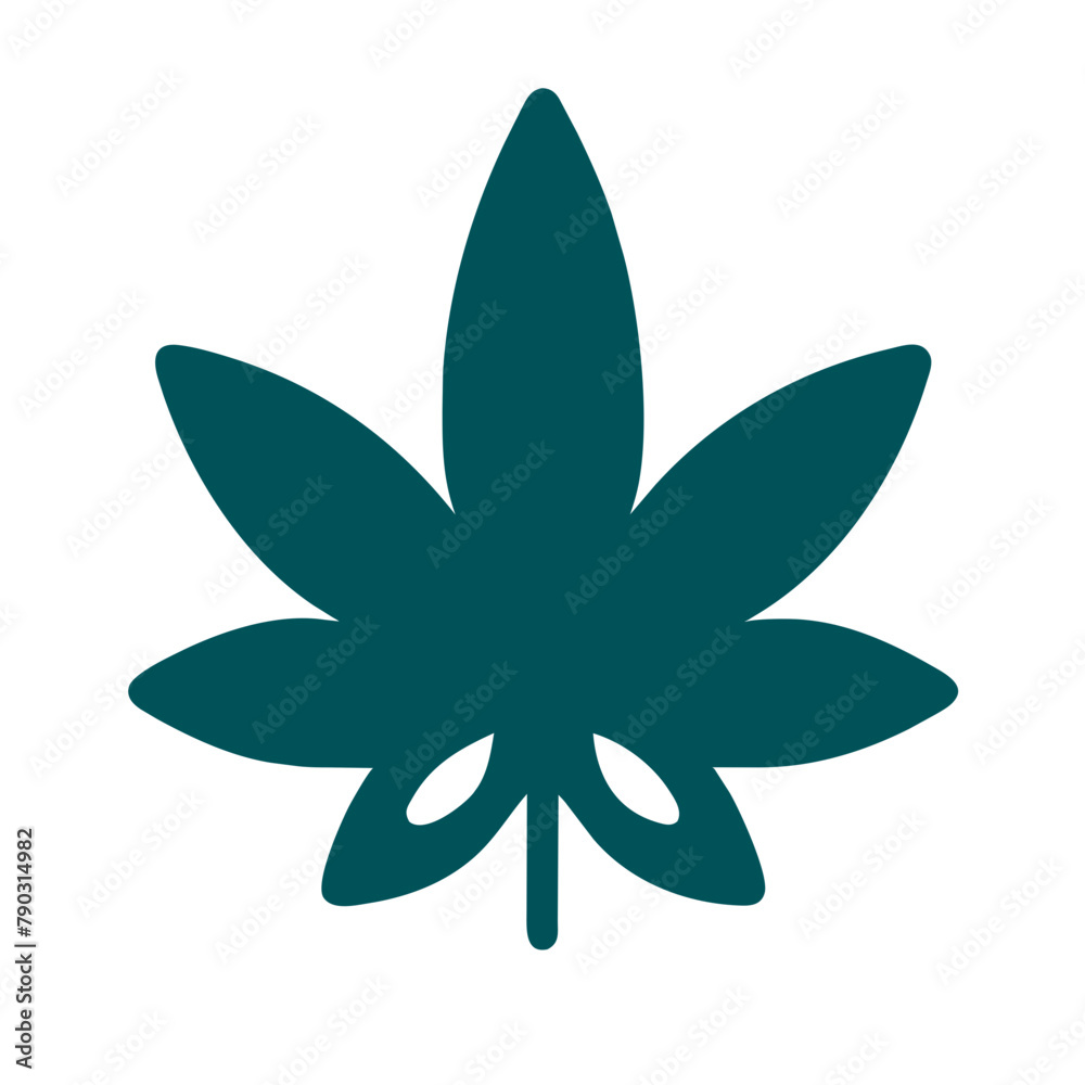 Cannabis leaf icon vector graphics element silhouette birds sign symbol illustration on a Transparent Background