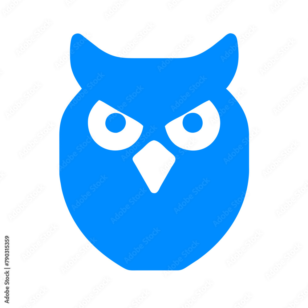 Owl icon vector graphics element silhouette sign symbol illustration on a Transparent Background