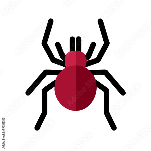 Spider icon vector graphics element silhouette sign symbol illustration on a Transparent Background