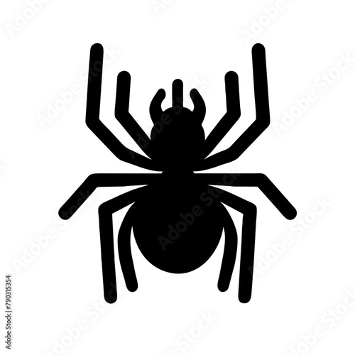 Spider icon vector graphics element silhouette sign symbol illustration on a Transparent Background