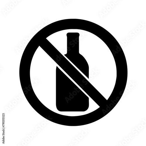 No-Alcohol sign icon vector graphics element silhouette sign symbol illustration on a Transparent Background