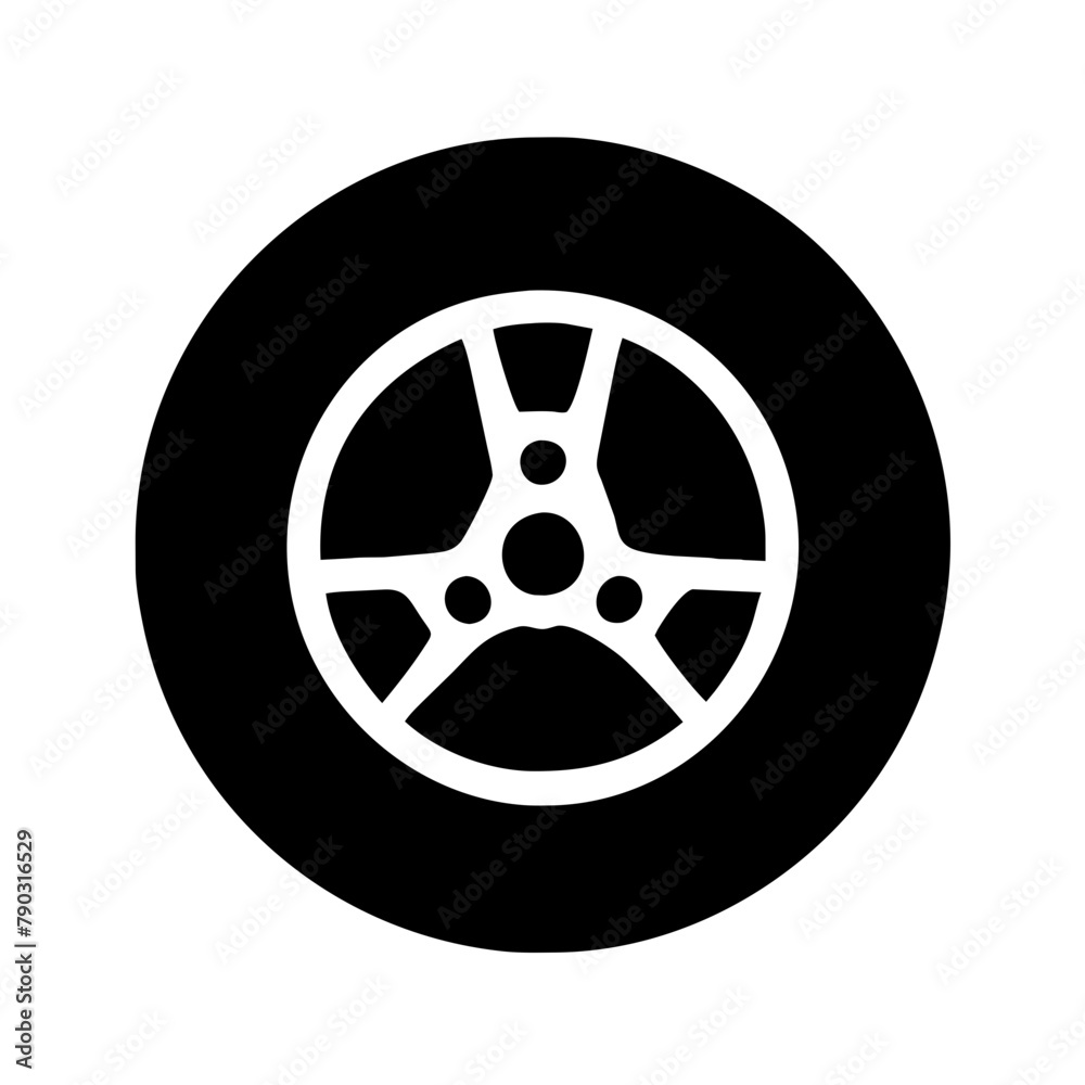Obraz premium Car rims vector icon graphics element silhouette technology sign and symbol on a Transparent Background