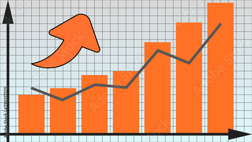 上昇するグラフ背景_16:9/4Kサイズ