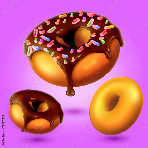 Bakery design with donuts and chocolate Vector illustration Background