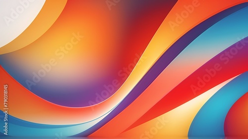 Colorful abstract background with gradient wave design in shades of purple, orange and blue, yellow