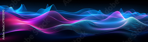 Concept art of futuristic energy waves in a hightech environment, neon colors, symbolizing advanced communication technologies