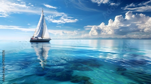 SAIL BOAT IN THE OCEAN WALLPAPER BACKGROUND