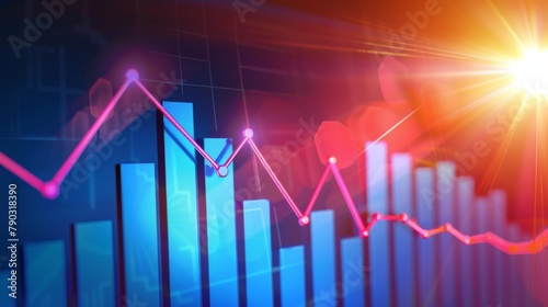 Economic forecast: A forecast graph predicts future business trends, guiding companies toward opportunities for growth and innovation. photo