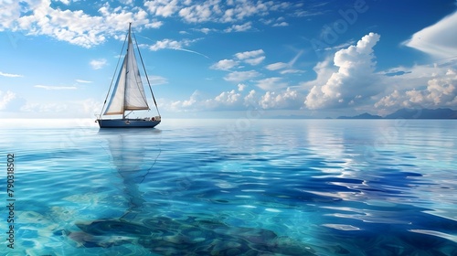 SAIL BOAT IN THE OCEAN WALLPAPER BACKGROUND