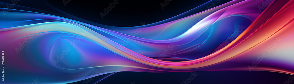 Dynamic abstract with curving neon waves, birda seye perspective, smooth surface, intense palette Dynamic abstract with curving neon waves, birda seye perspective, smooth surface, intense palette