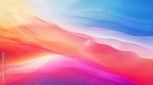 soft blue and red and yellow and pink gradient background, smooth curves photo