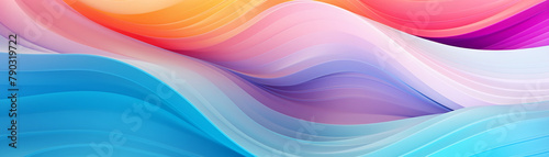 Abstract wave design with a colorful gradient, blurred texture, and lines for a sense of motion