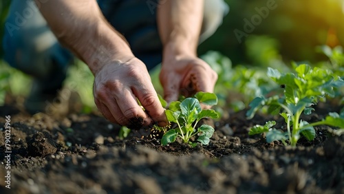 Sowing Hope: Hands Nurture Growth in Earth's Bosom. Concept Gardening, Sustainable Living, Environmental Awareness, Connecting with Nature, Growth Mindset