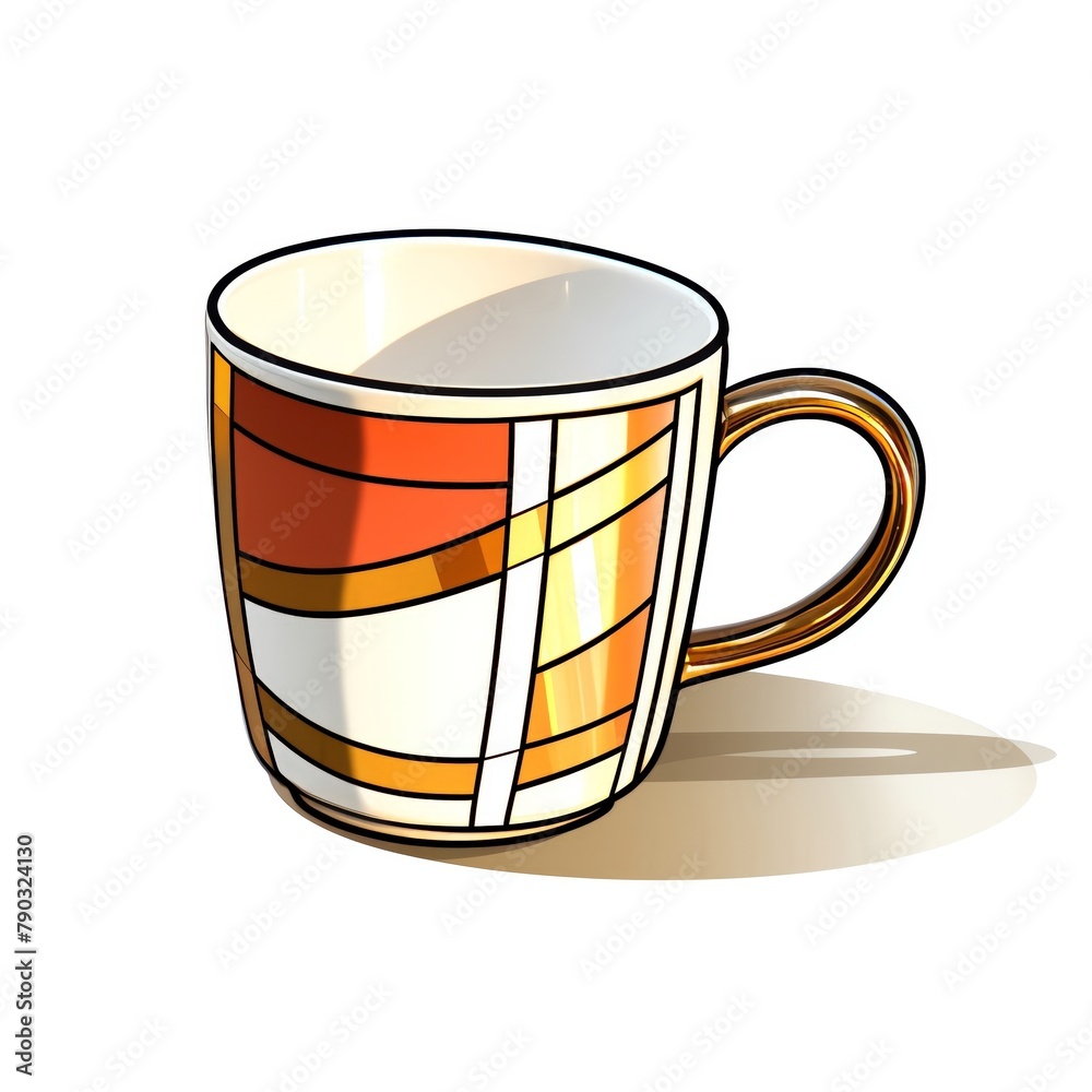 A colorful cartoon drawing of Coffee mug, in the style of rough comic sketch, white background, flat colors, color markers, golden hour lighting A colorful cartoon drawing of Coffee mug, in the style of rough comic sketch, white background, flat colors, color markers, golden hour lighting
