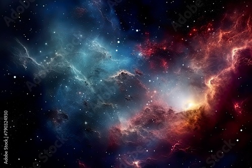 Beautiful nebula in space with beautiful colors