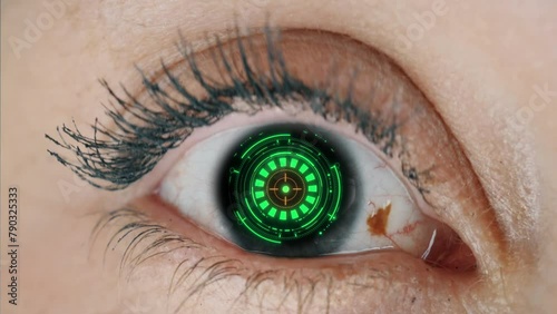 Visão artística futurista de um olho cibernético  photo