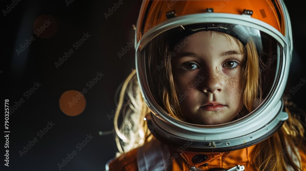 Little Girl in Orange Space Suit