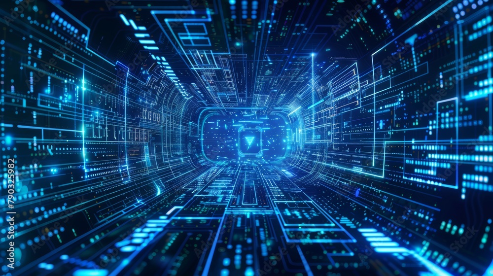Cyber technology Background with blue Cyber technology Background with blue