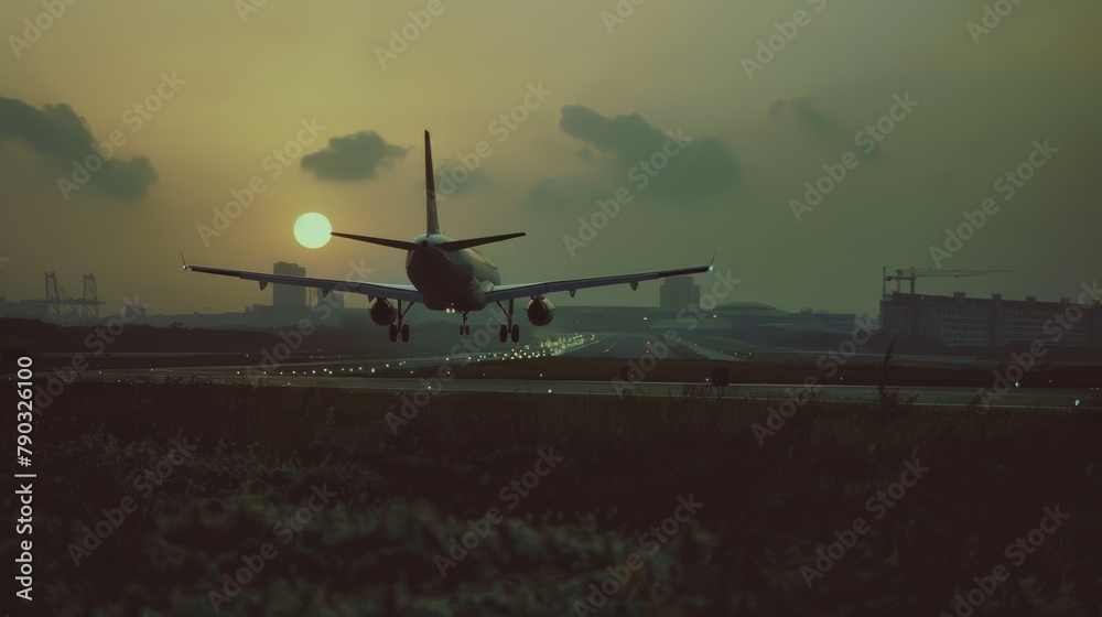 Fototapeta premium airplane attempting landin